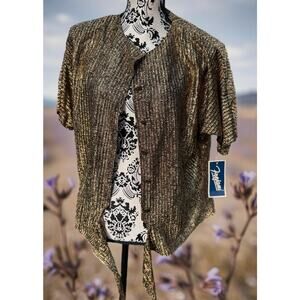 VINTAGE BLACK GOLD LAME BLOUSE   GFOX - FREJANI